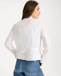 Poplin Cotton Lace Peplum Jacket