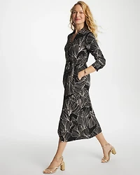 Printed Knit Shirtdress