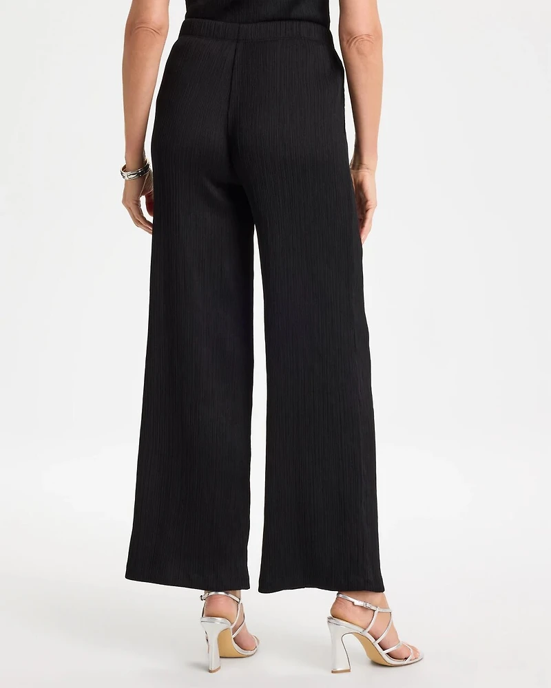 Petite Travelers™ Crinkle Satin Textured Pants