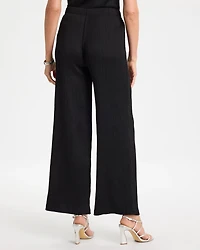 Petite Travelers™ Crinkle Satin Textured Pants