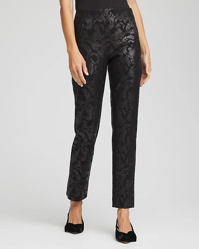 Juliet Black Foiled Slim Ankle Pants