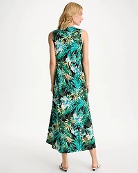 Palm Printed Knit Maxi Dress