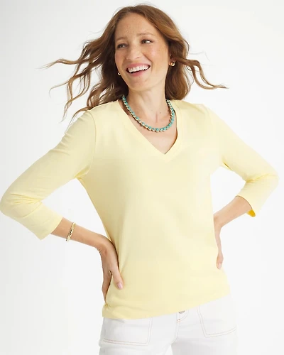 Cotton Stretch 3/4 Sleeve Tee