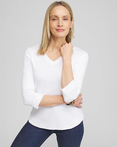Everyday 3/4 Sleeve V-Neck Tee