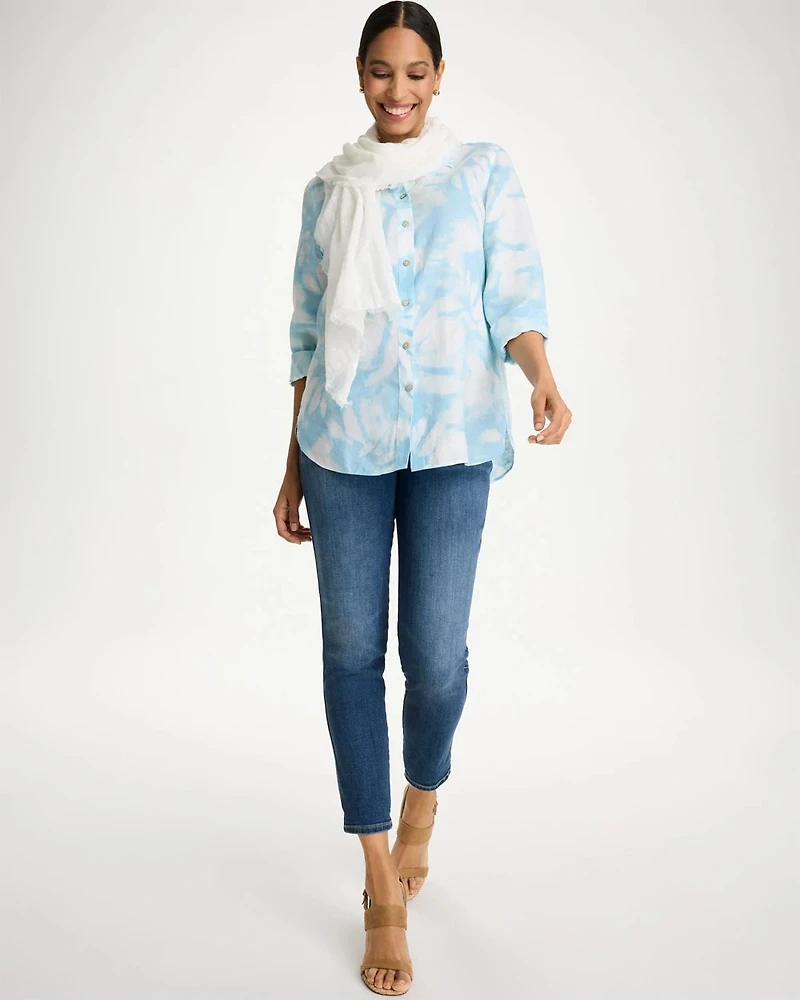 Tie-Dye No Iron Linen Shirt