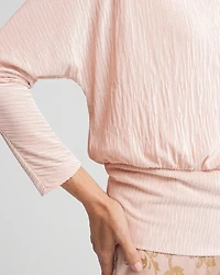 Crinkle Velvet Banded Hem Top