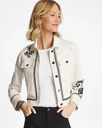 Ginkgo Embroidered Denim Jacket