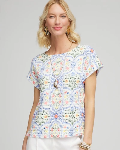 Modern Cap Sleeve Textured Tee