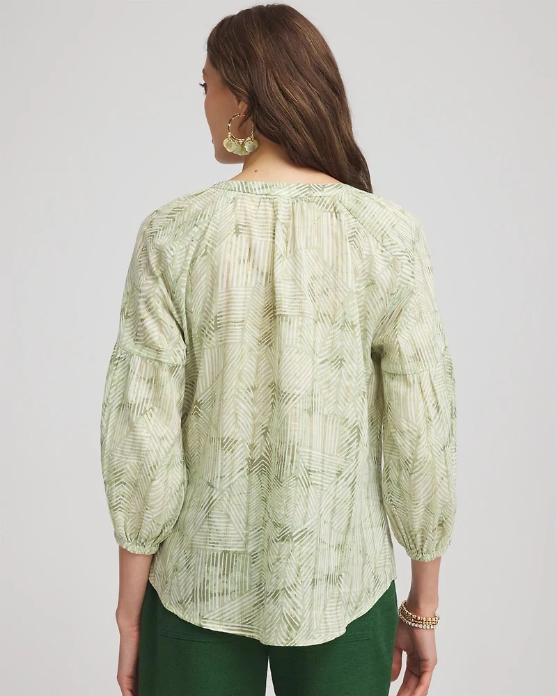 Lurex Stripe Cotton Blouse