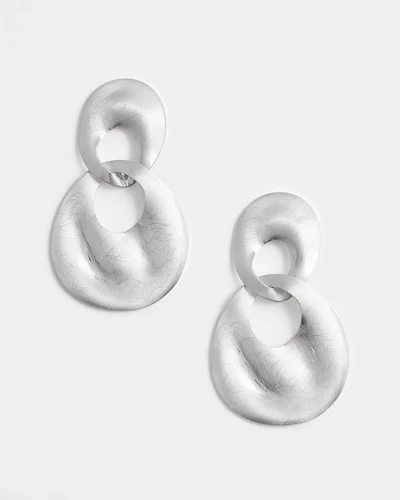No Droop® Silvertone Doorknocker Earrings