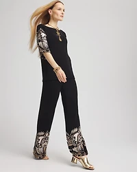 Travelers™ Wide-Leg Border Print Pants