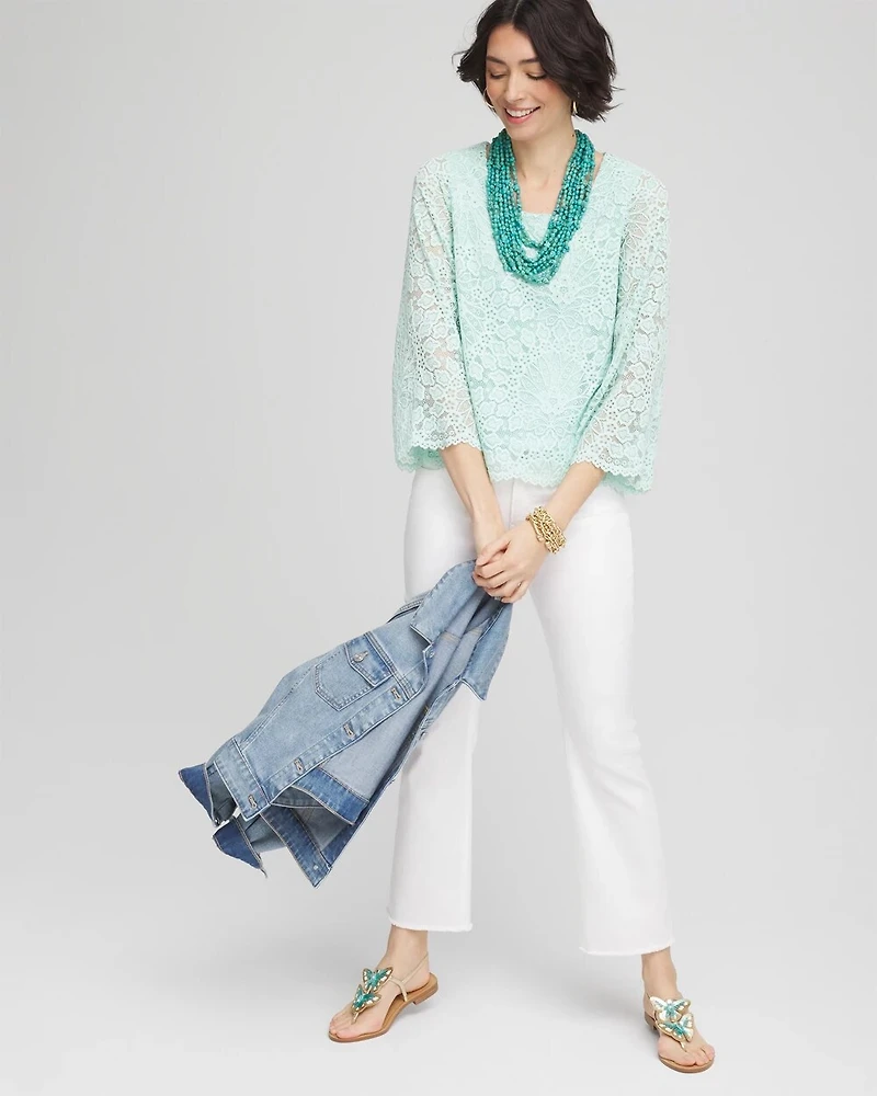 Scalloped Hem Lace Top
