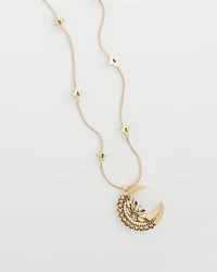 Gold Moon Pendant Necklace