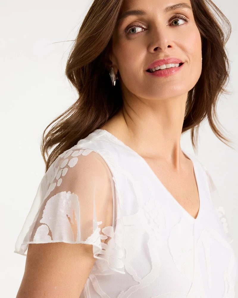 Knit Burnout Floral Dress