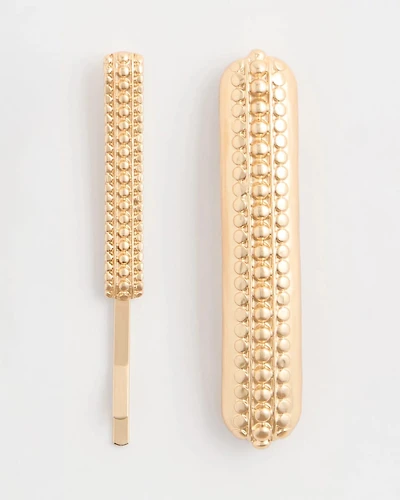 Goldtone Mixed Metal Hair Pin Set