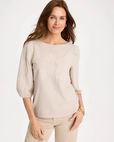 Etched Flora Balloon Top