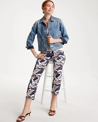 Forest Print Brigitte™ Slim Pull-On Crop Pant