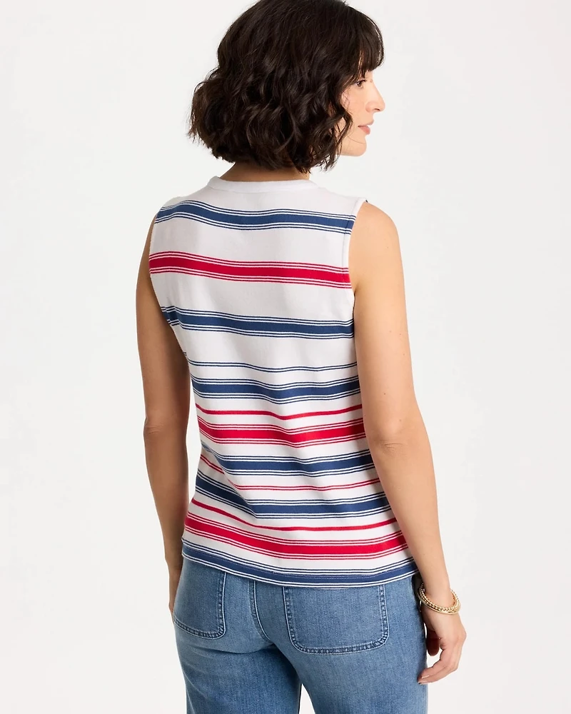 Cotton Button Trim Tank