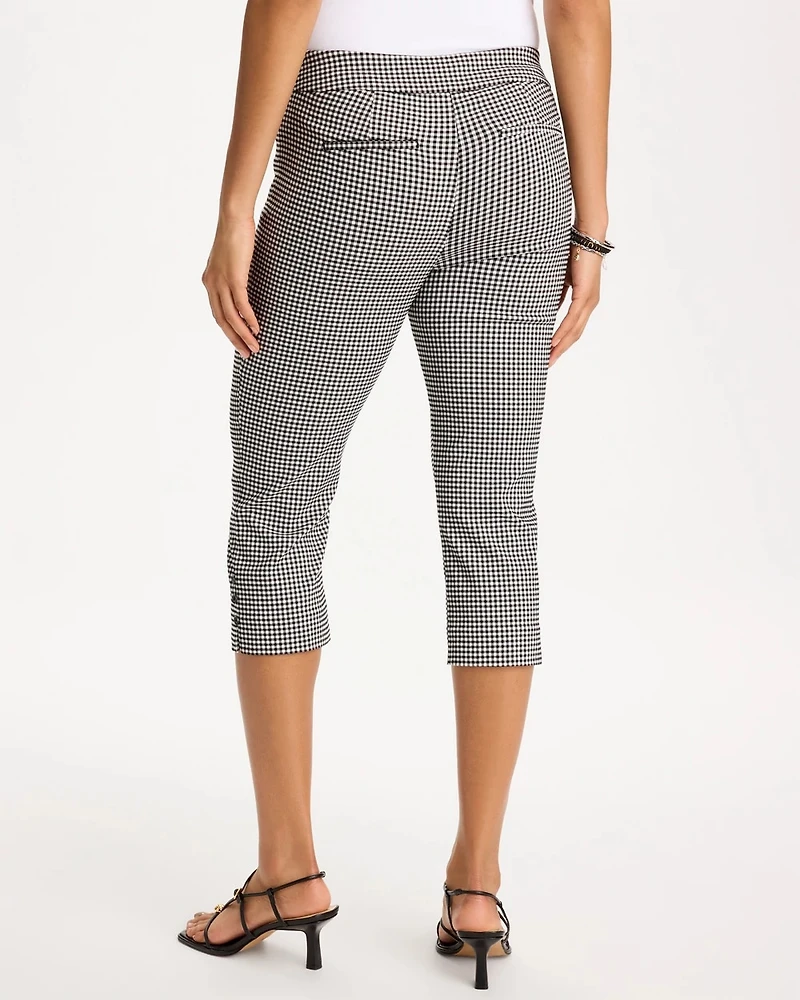 Brigitte™ Slim Gingham Pull-On Capri Pant