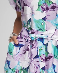 Hammered Rayon Midi Shirtdress