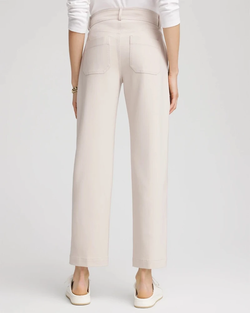 Bi-Stretch Straight Ankle Pants