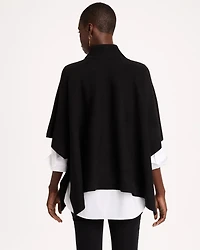 Button Mockneck Sweater Poncho