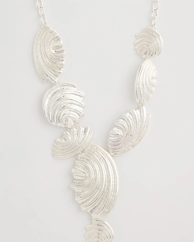 Silvertone Shell Charm Y-Necklace