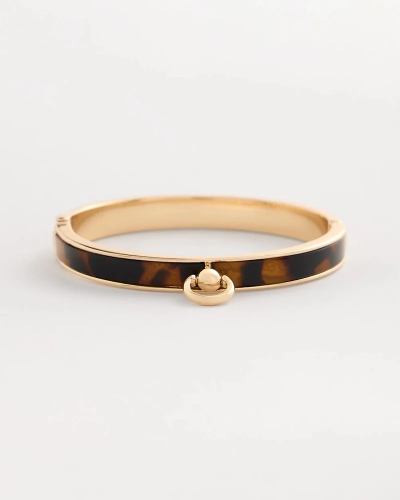 Tortoise Hinge Cuff Bangle Bracelet