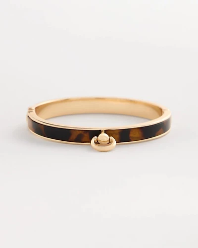 Tortoise Hinge Cuff Bangle Bracelet
