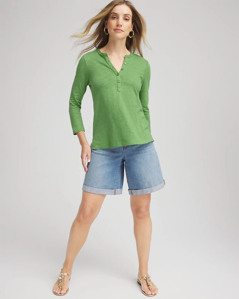 Cotton Slub Henley Shirt