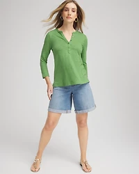 Cotton Slub Henley Shirt