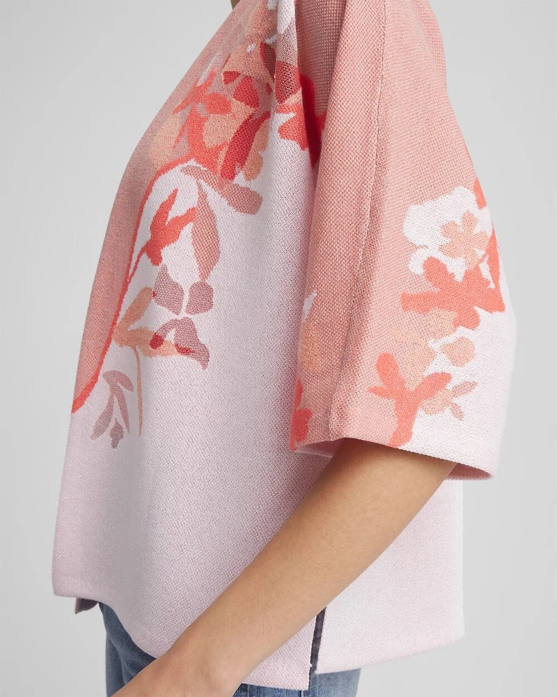 Jacquard Kimono-Style Cardigan