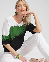 Intarsia Dolman Pullover Sweater