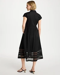 Lace Trim Midi Shirtdress