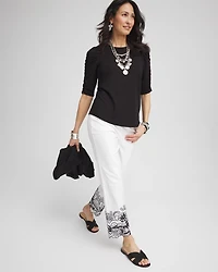 Ruched Sleeve Knit Tee