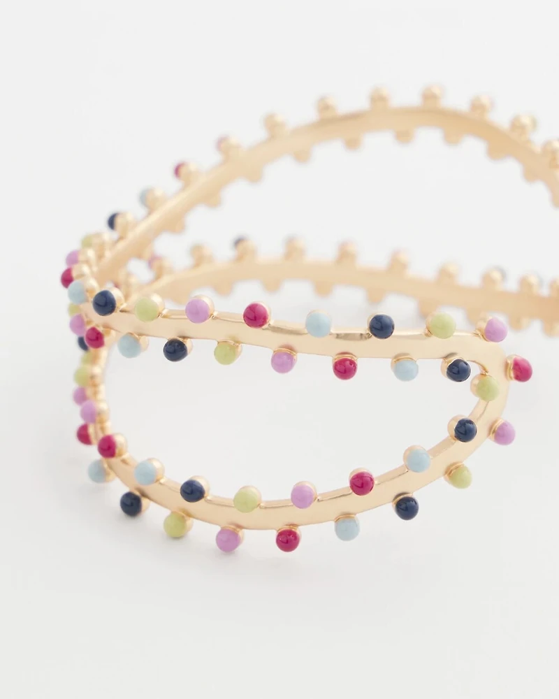 Flexible Gold-Tone Rainbow Cuff