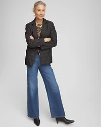 Nylon Quilted Double Breasted Blazer