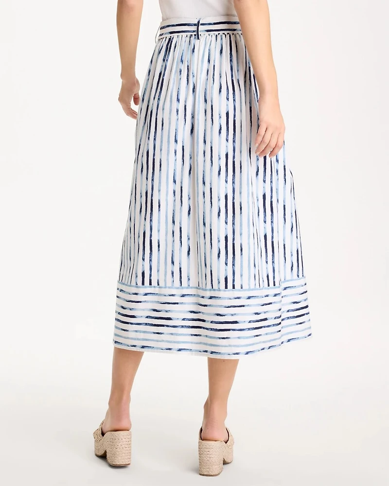 Palermo Striped Tie-Front Skirt