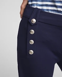 Button Knit Twill Cropped Pants