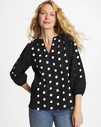 Textured Polka Dot Blouse