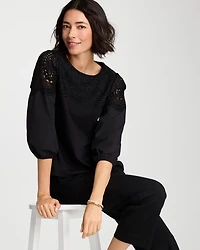 Lace Crochet Sleeve Tee