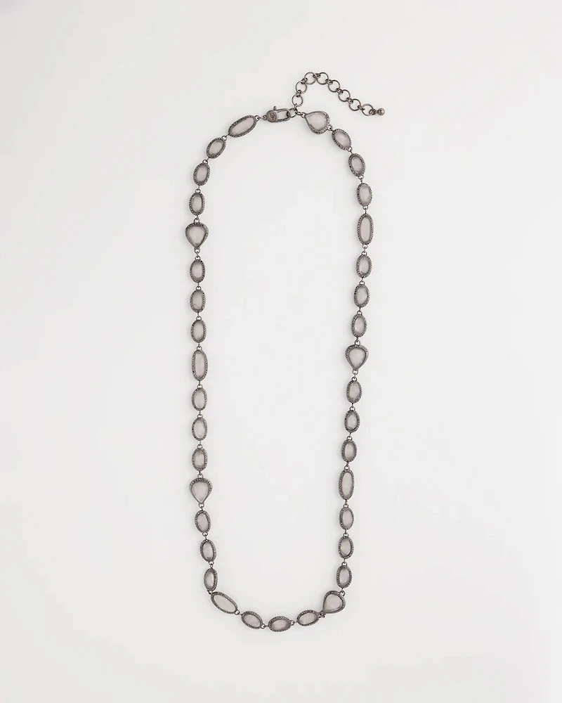Frosted Quartz Single Strand Necklace