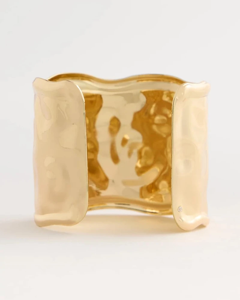 Adjustable Mixed Metal Statement Cuff Bracelet