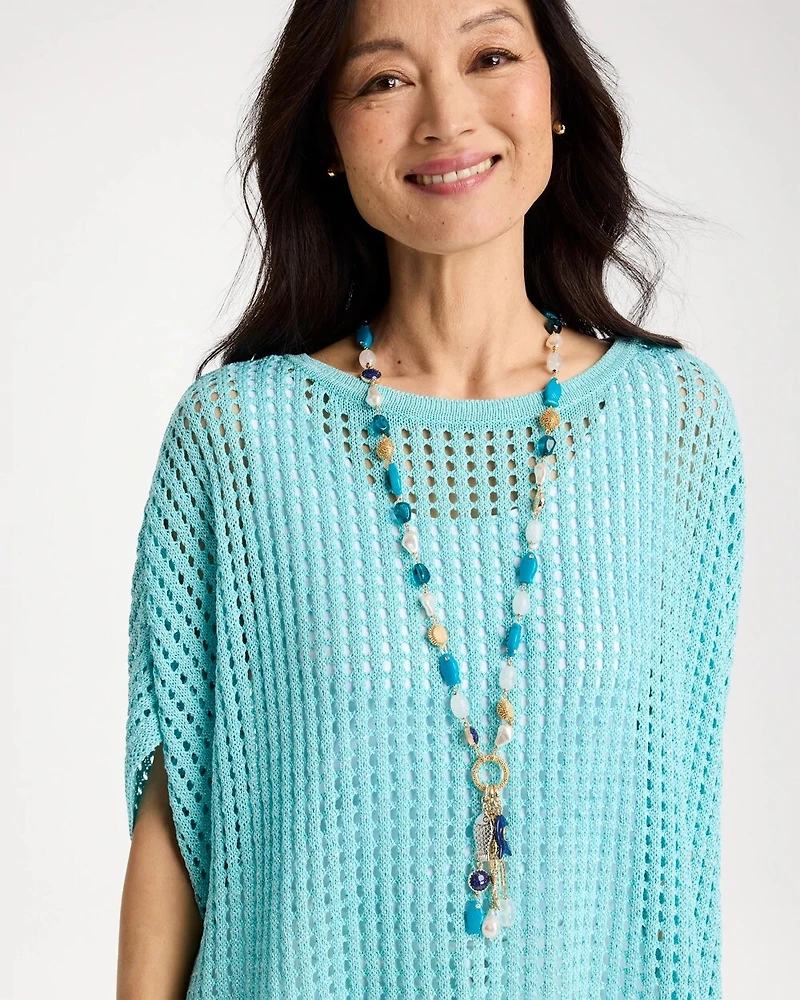 Convertible Turquoise Fish Charm Necklace