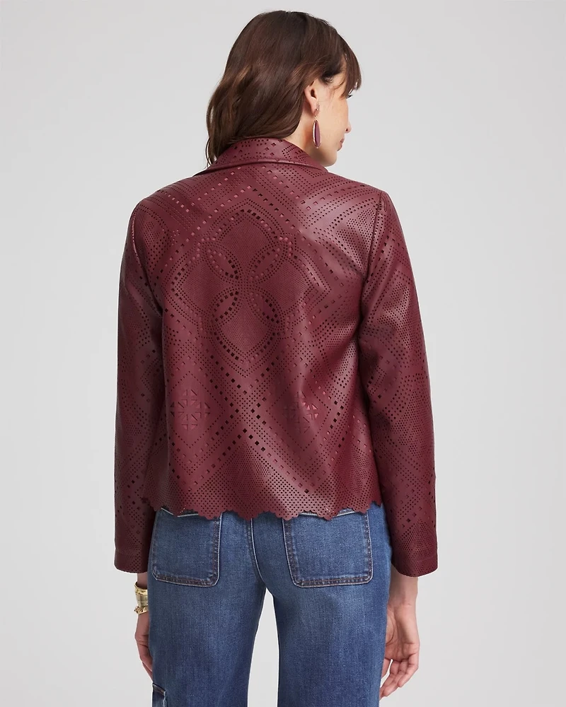 Cutout Faux Leather Jacket