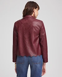 Cutout Faux Leather Jacket