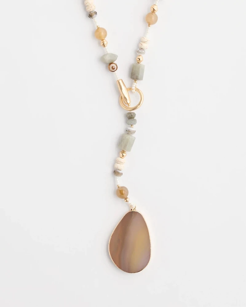 Genuine Stone Y-Necklace