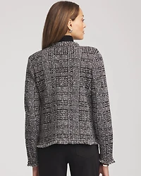 Embroidered Metallic Tweed Cardigan