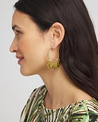 No Droop® Shell-Disc Hoop Earrings