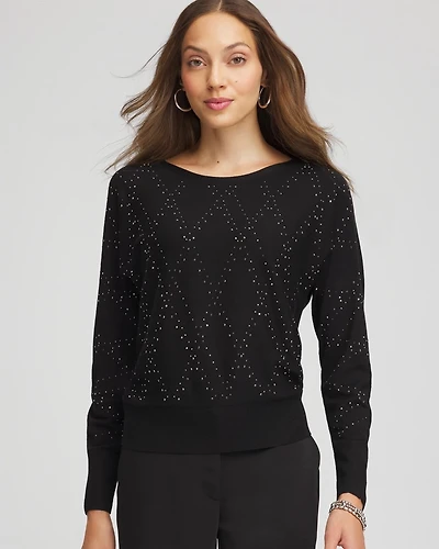 Ella Embellished Dolman Pullover Sweater